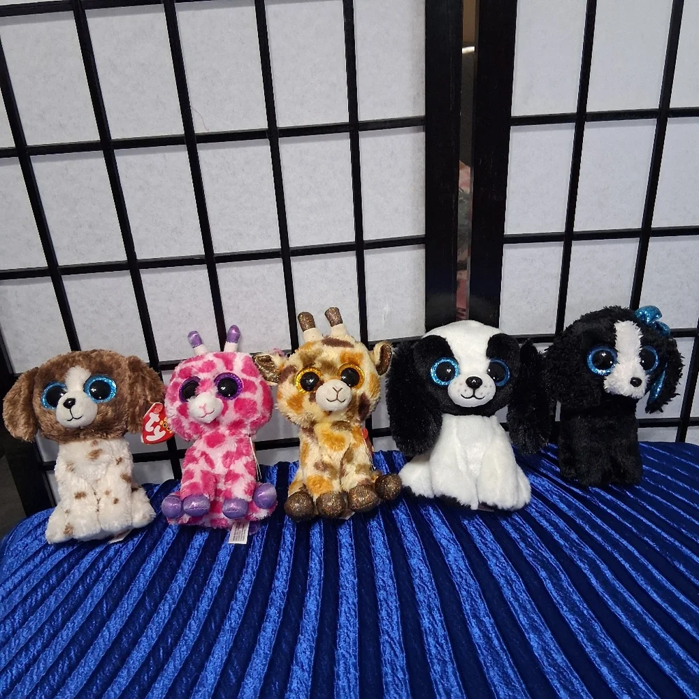 Set of 5 Colorful Plush Toys. Ty Beanie - Picture 12 of 15